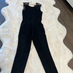 Black Jumpsuit with Lace- detailed Open back Ermano Scervino